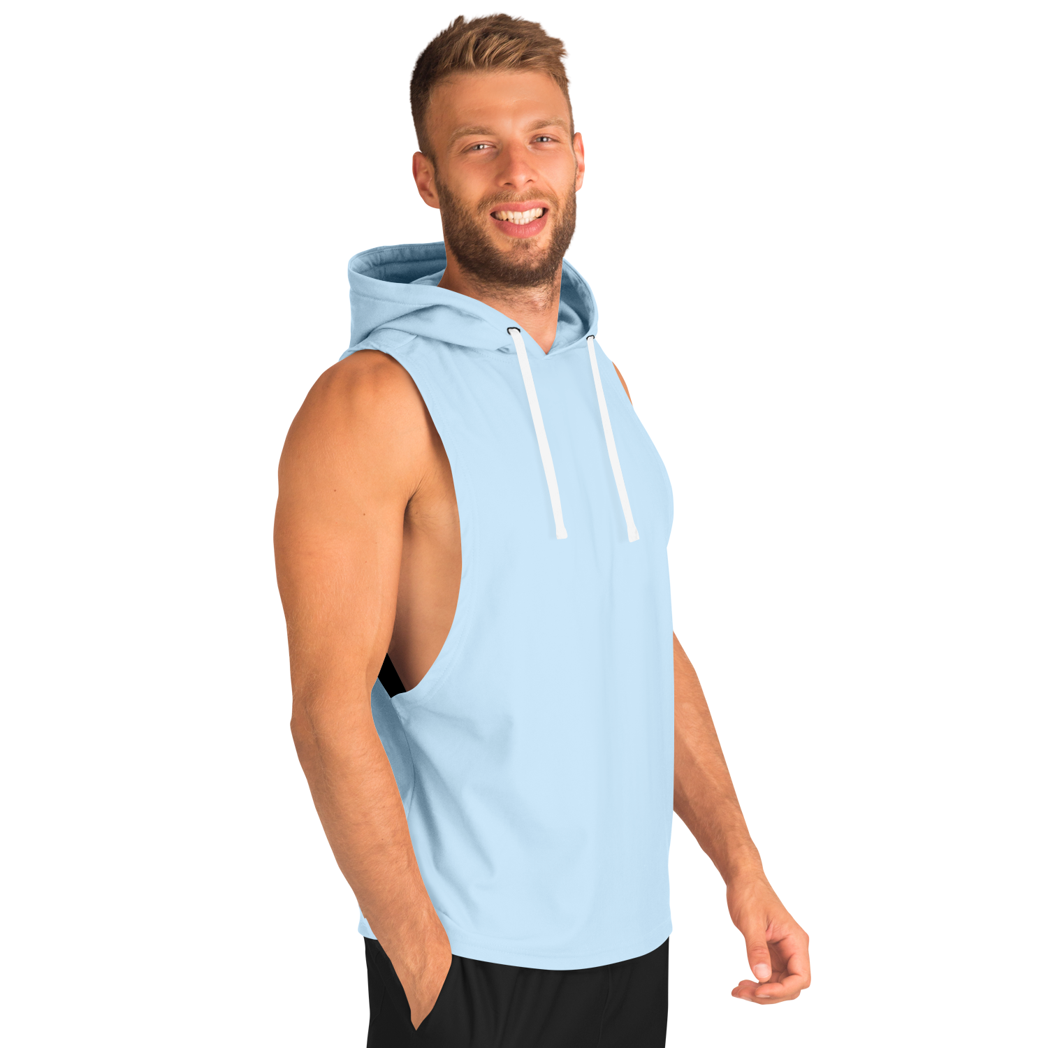 MEN'S SUMMIT SLEEVELESS HOODIE | chill blue