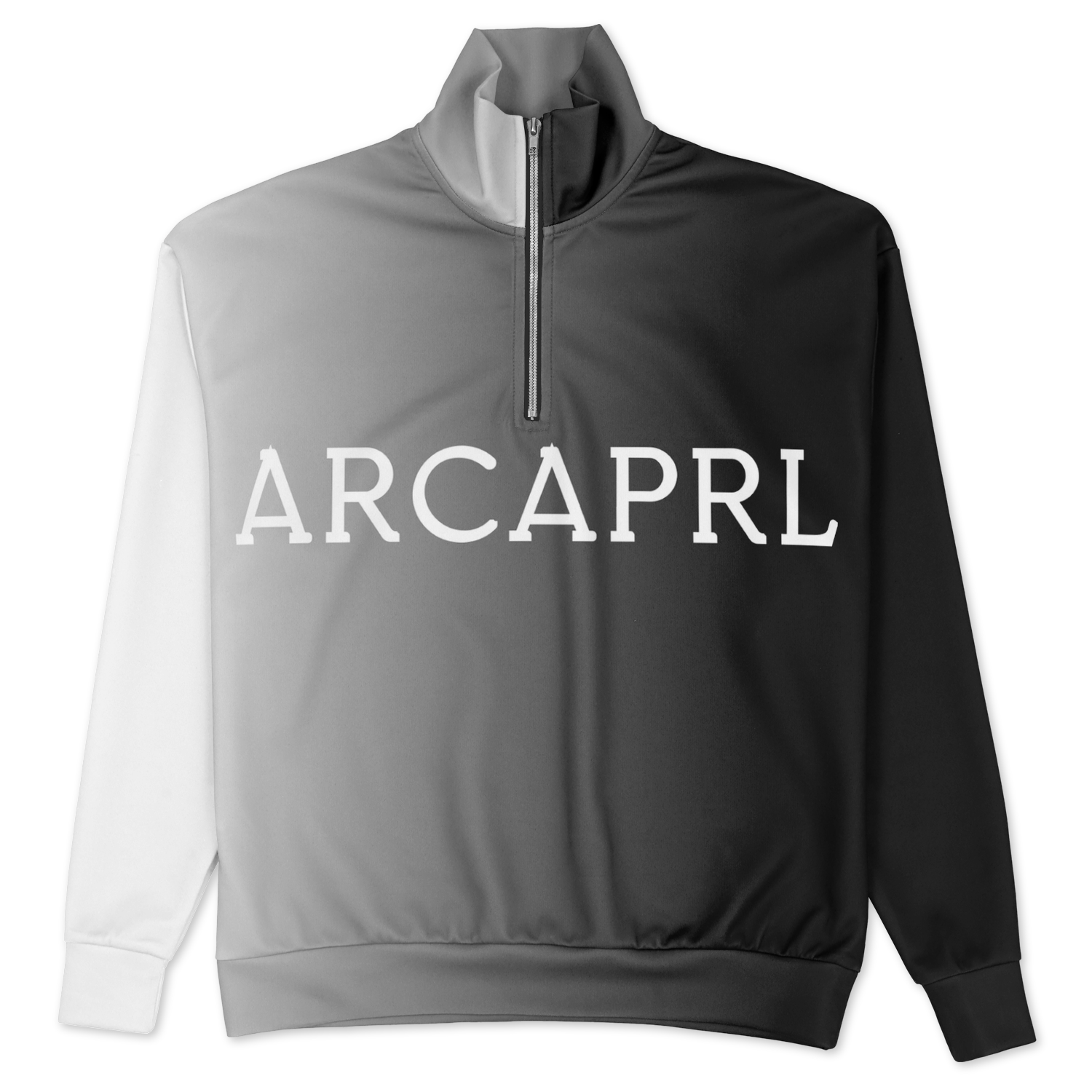 MEN'S HEAVYWEIGHT OVERSIZED QUARTER-ZIP SWEATSHIRT | black to white fade
