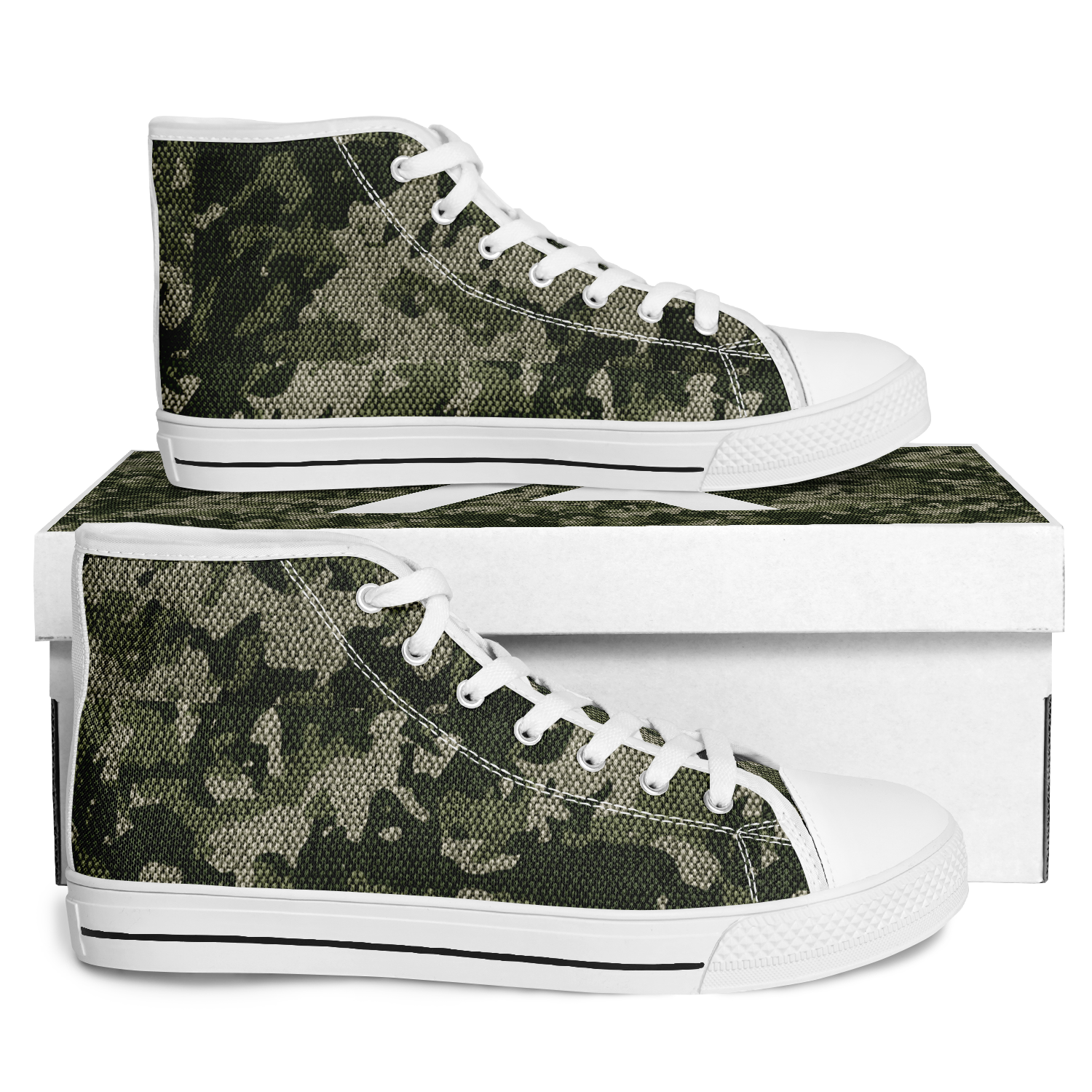 HIGH TOP | green camo | white sole