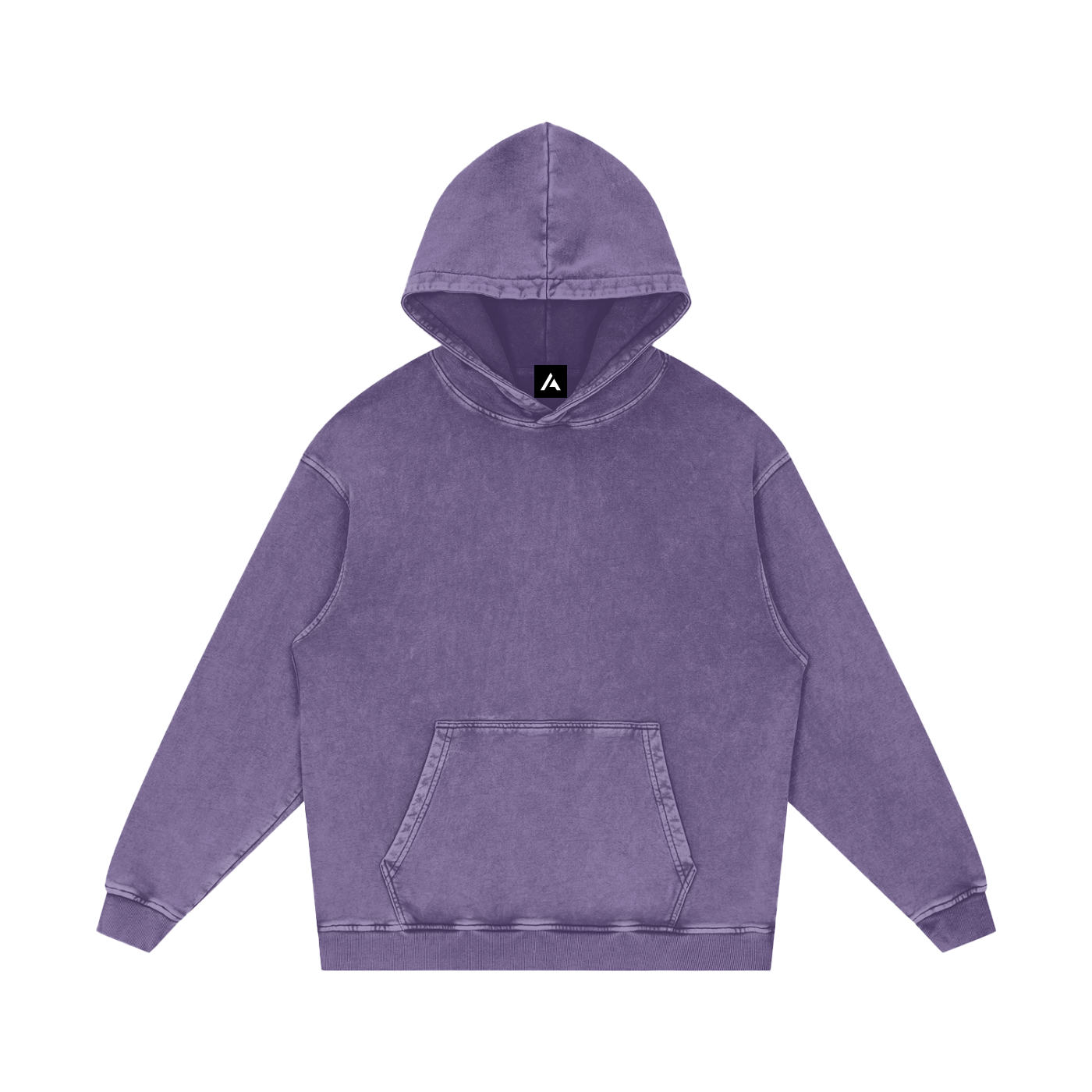 M | SNOW WASHED LOOSE COTTON HOODIE | no logo - Arcadia Apparel