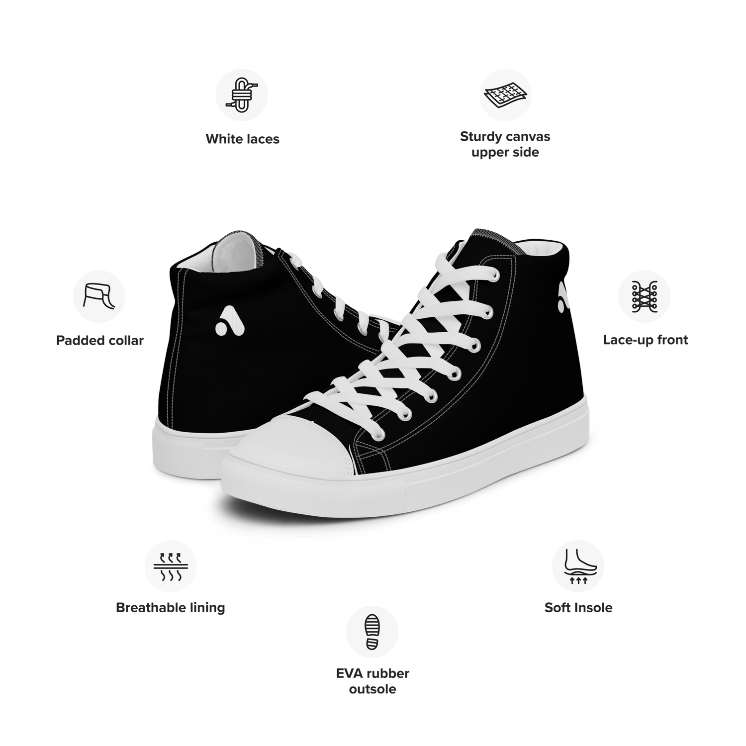 Men’s Black &amp; White High Top Sneaker