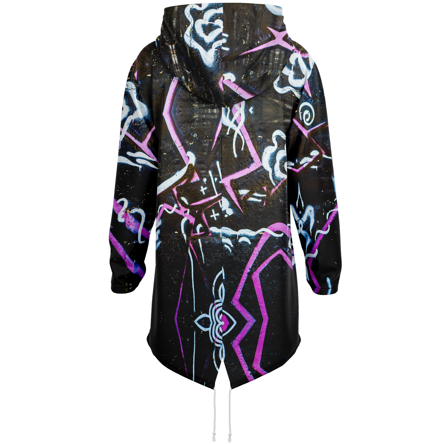 THE HORIZON HEAVYWEIGHT LONGLINE HOODIE | skull and graffiti