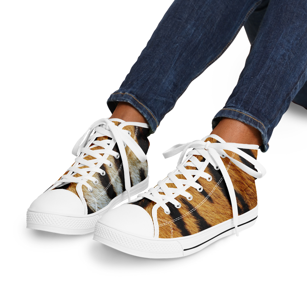 SNE4K | high top | tiger stripes | white details