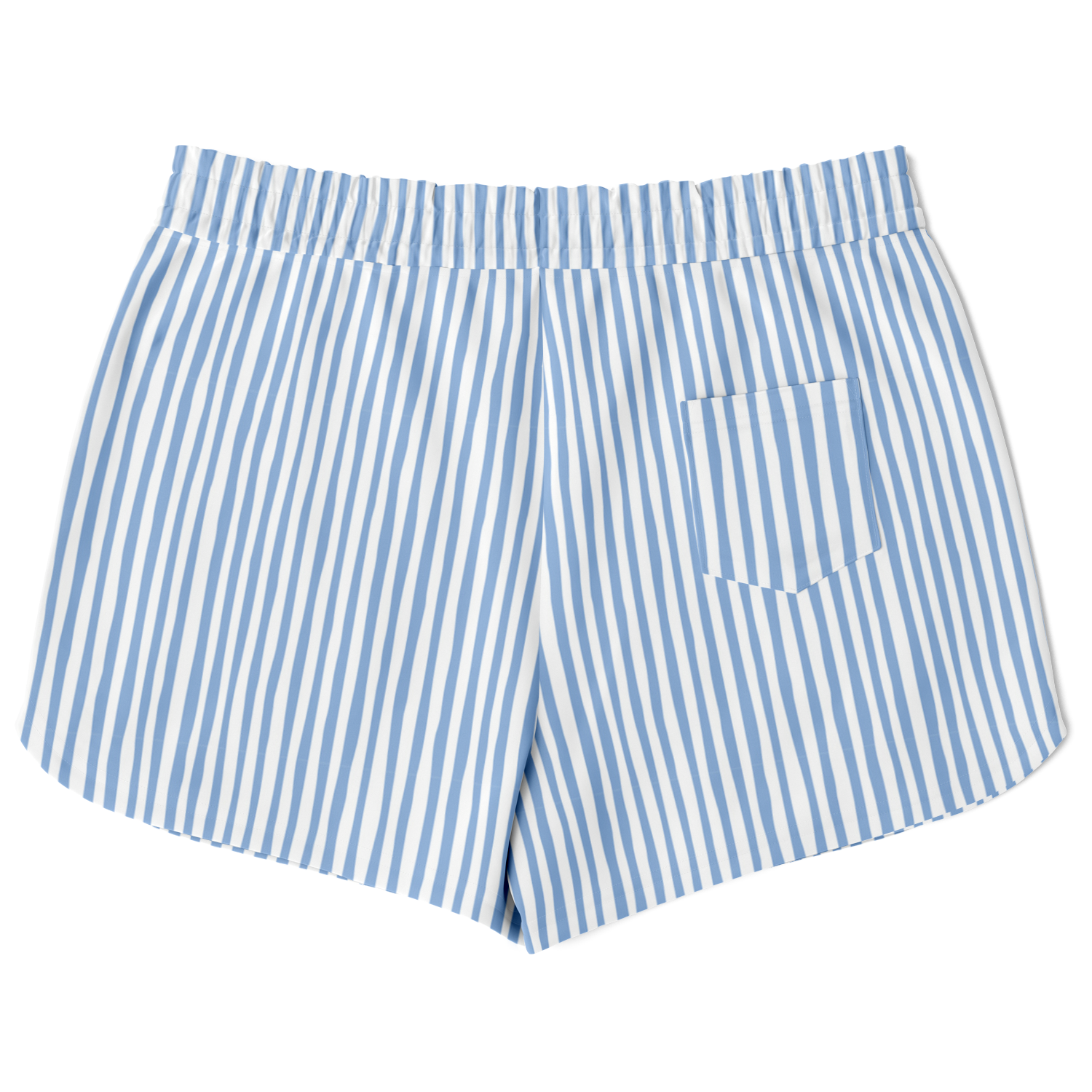 WOMEN'S SUMMIT SHORTS | vertical blue and white lines pattern