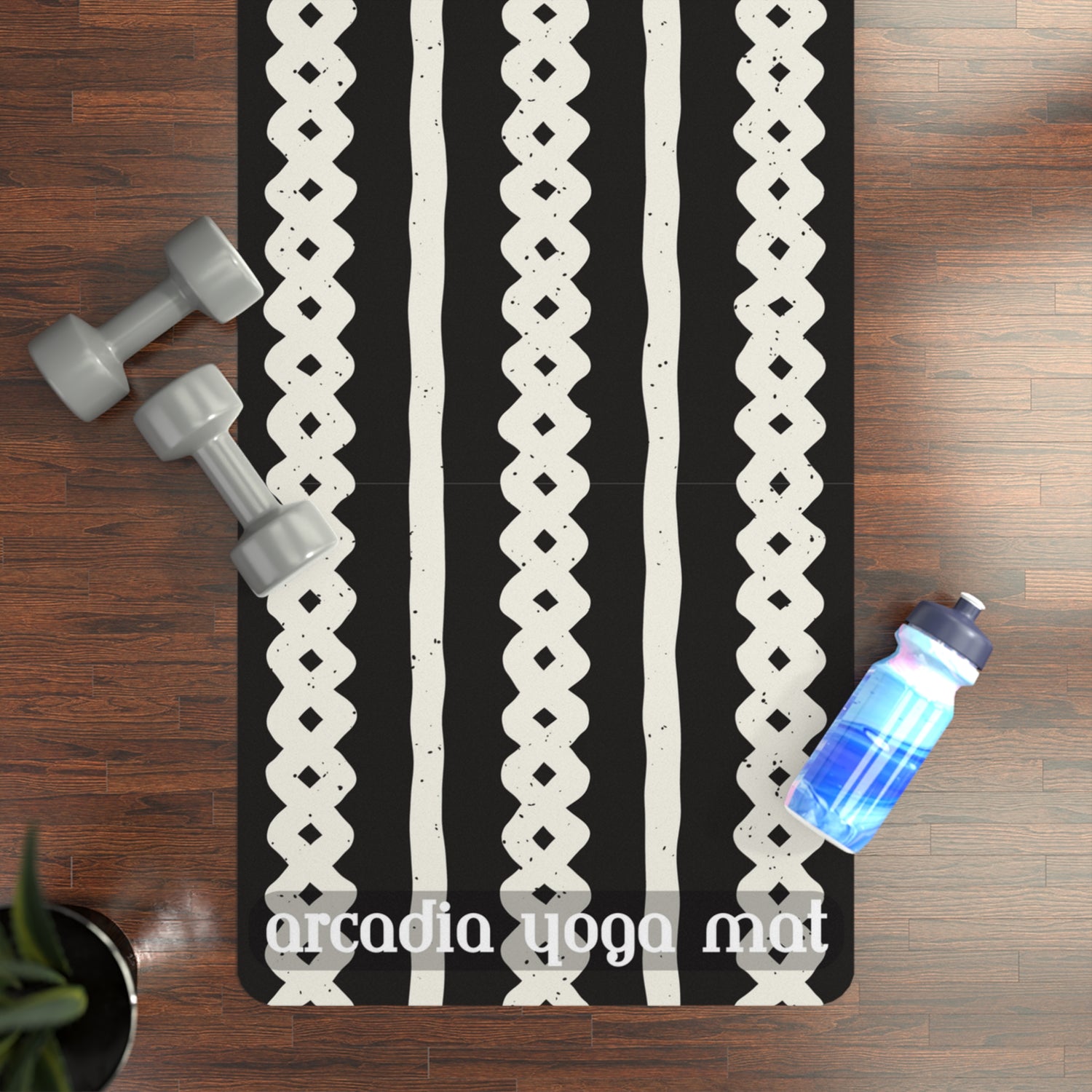 Crossed Squares Pattern Rubber Yoga Mat - Arcadia Apparel