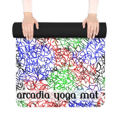 Colourful Squigglies Pattern Rubber Yoga Mat - Arcadia Apparel