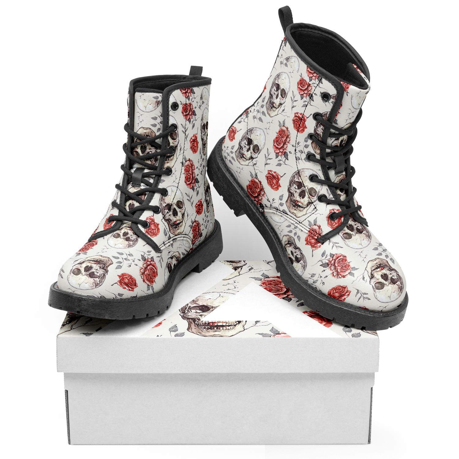 N | city strider boots | skull and roses pattern - Arcadia Apparel