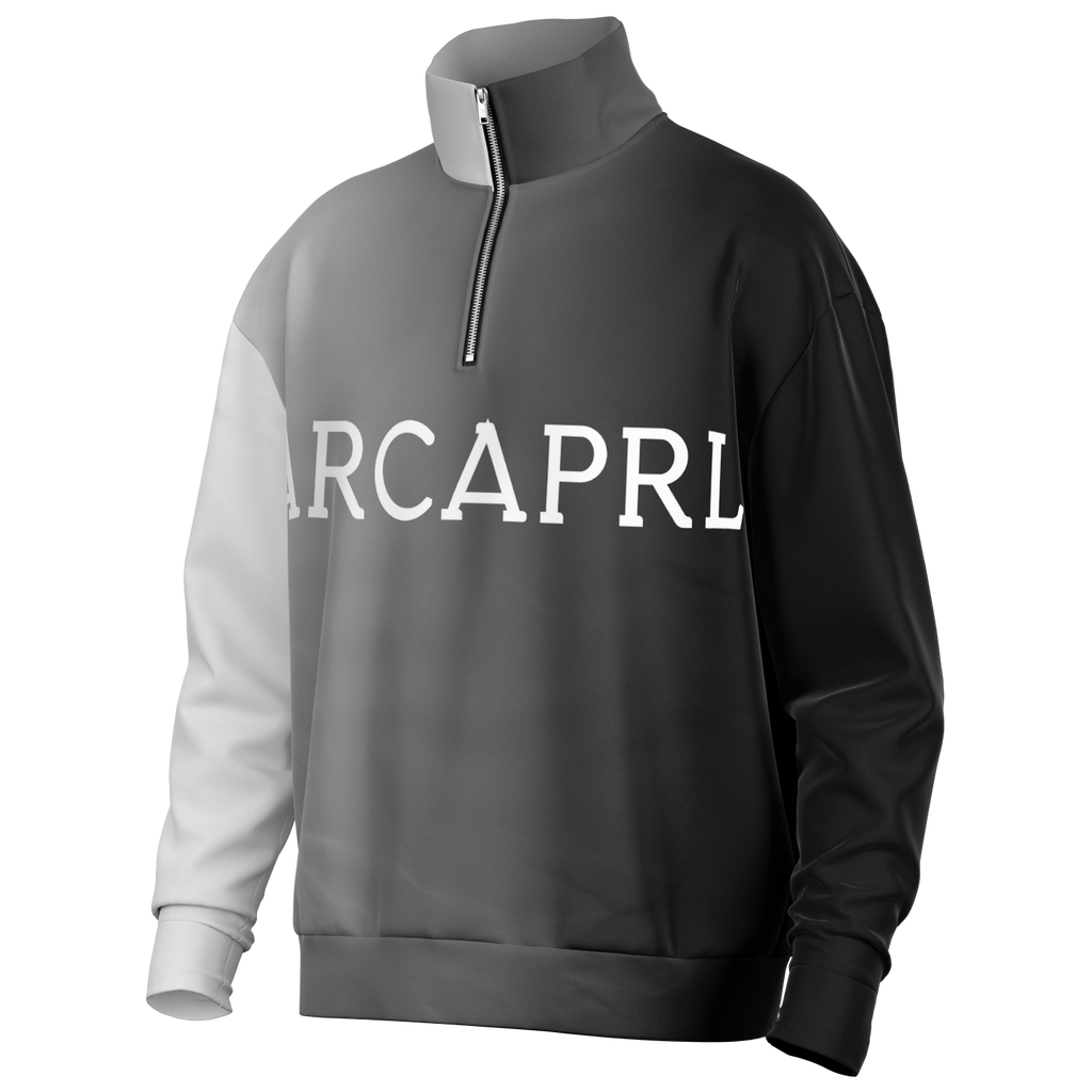 MEN'S HEAVYWEIGHT OVERSIZED QUARTER-ZIP SWEATSHIRT | black to white fade