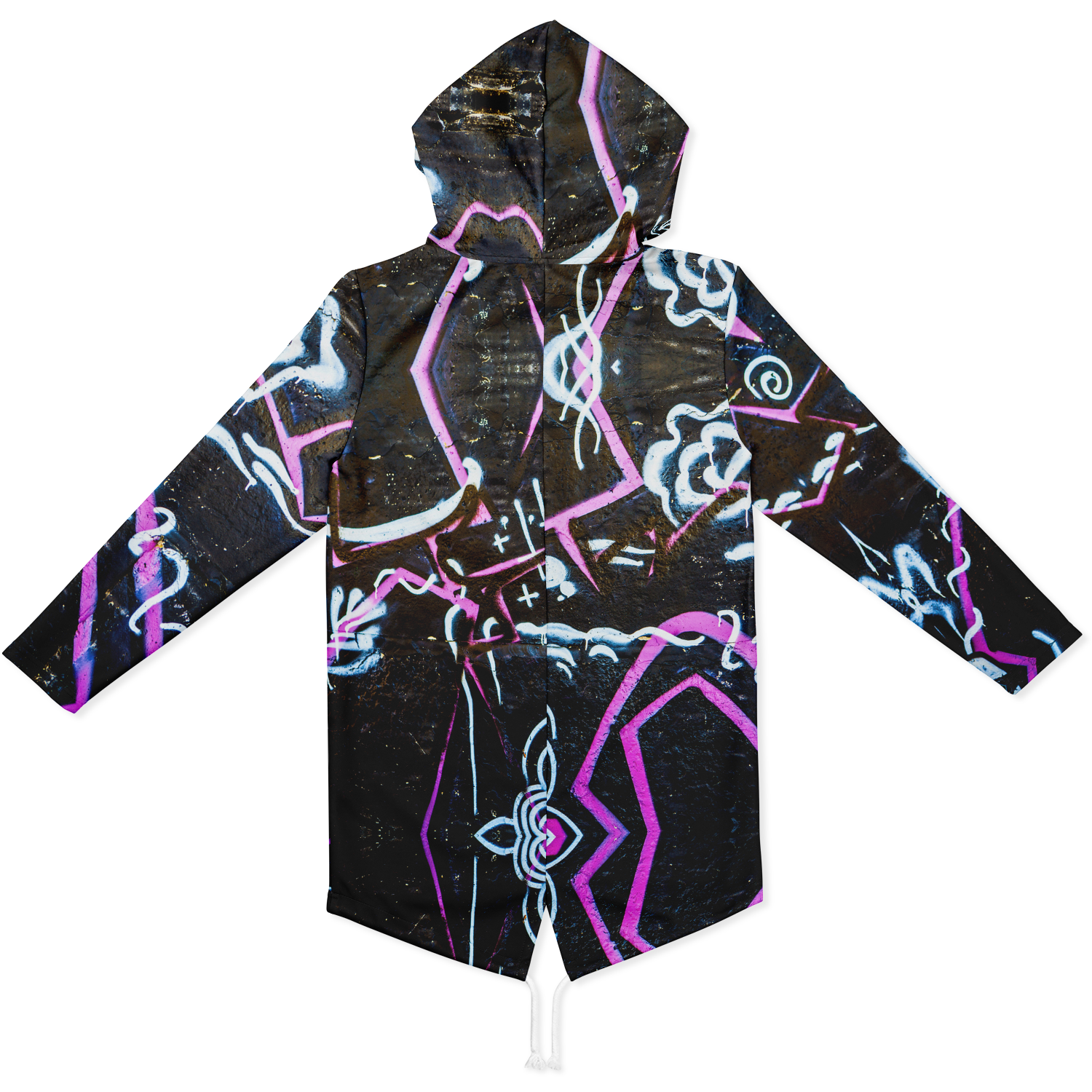 THE HORIZON HEAVYWEIGHT LONGLINE HOODIE | skull and graffiti