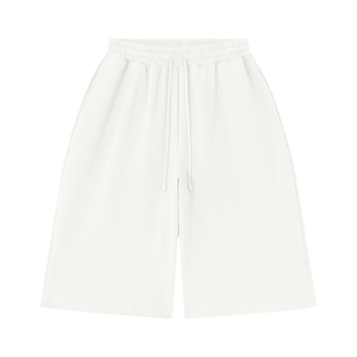 O | wide-leg waffle shorts