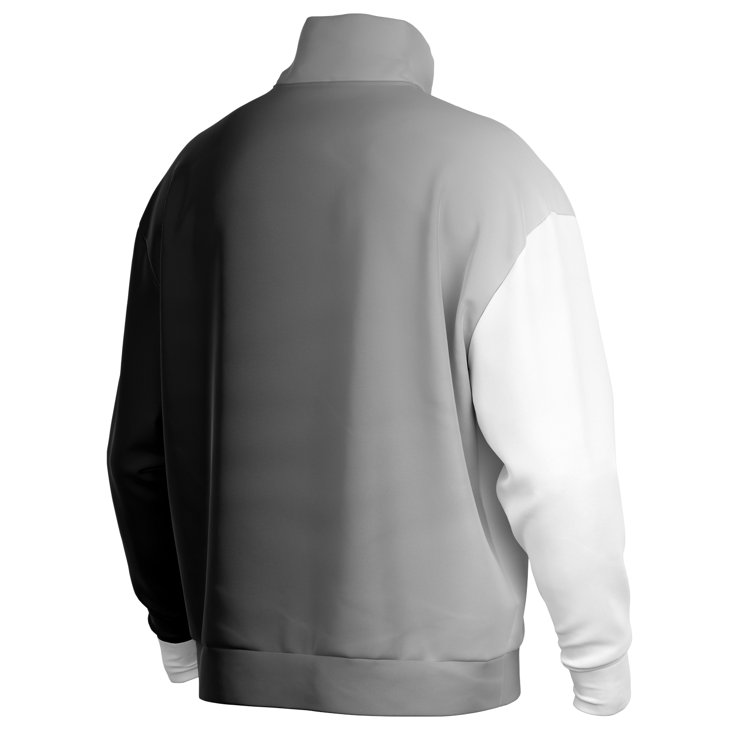 MEN'S HEAVYWEIGHT OVERSIZED QUARTER-ZIP SWEATSHIRT | black to white fade