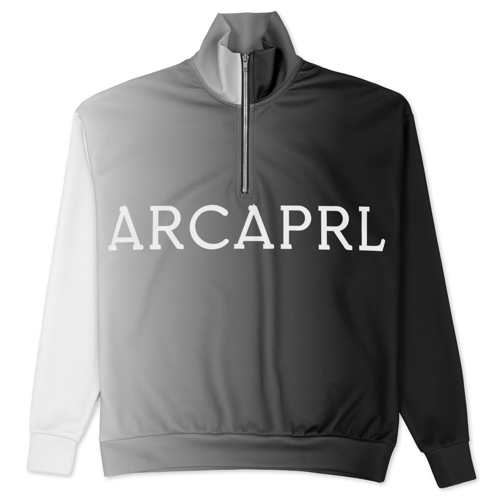 MEN'S HEAVYWEIGHT OVERSIZED QUARTER-ZIP SWEATSHIRT | black to white fade