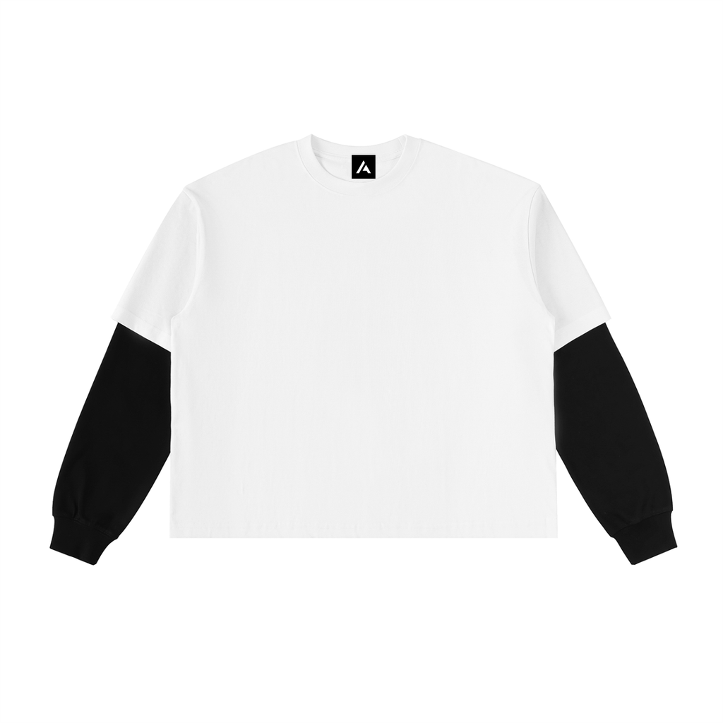 all,arcaprl,arcadia apparel,arcadia,layered,contrast sleeve,cotton,t-shirt,tee,one-size