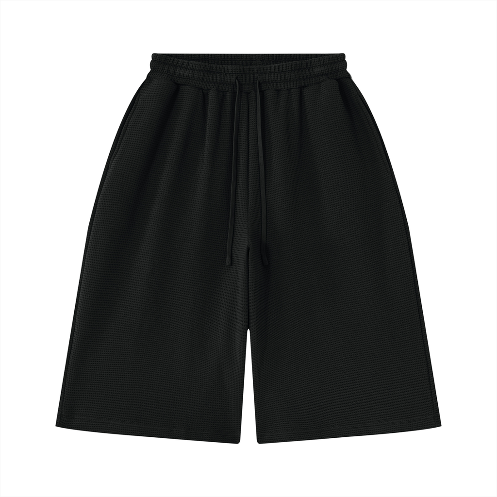 O | wide-leg waffle shorts