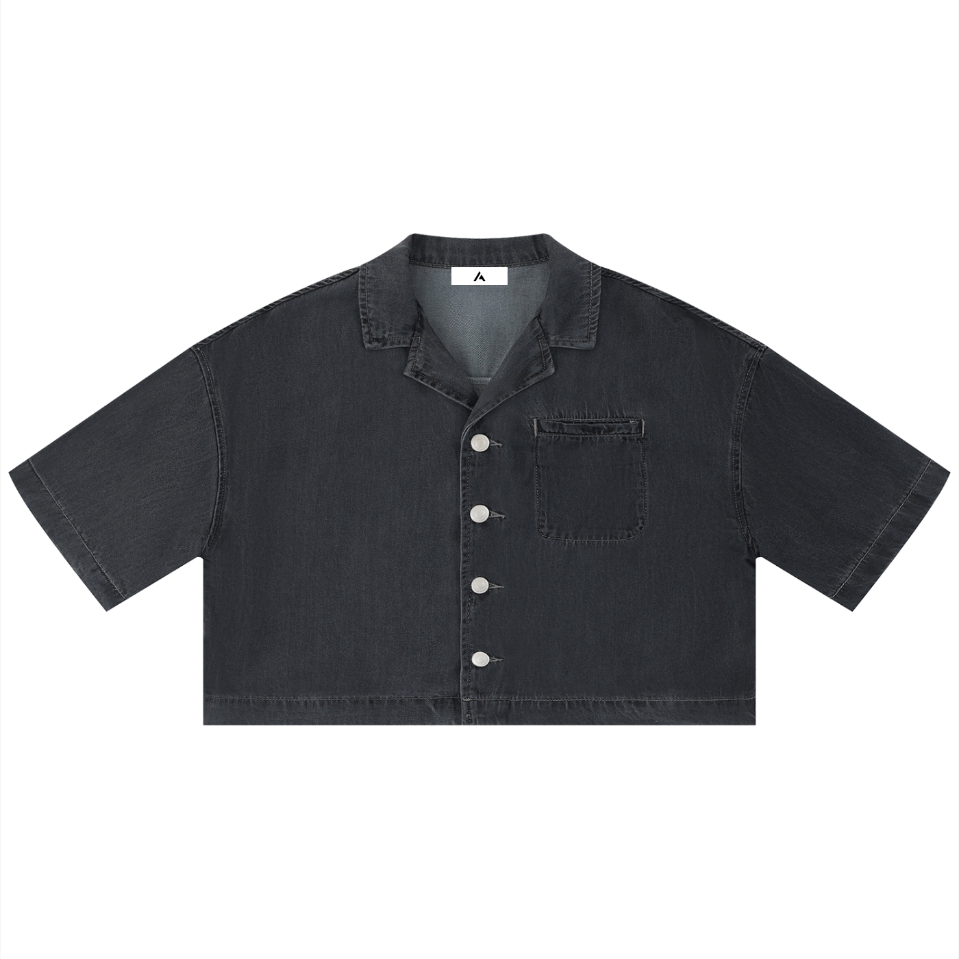 all,arcaprl,vintage,wash,boxy,cropped ,shirt,women's,upper body,100% lyocell