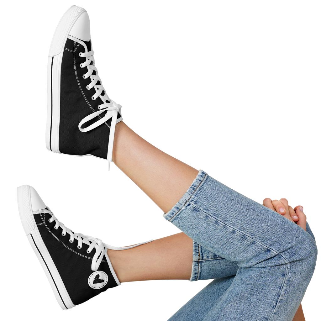 N | SNEAK | high top | black heart and stitches - Arcadia Apparel
