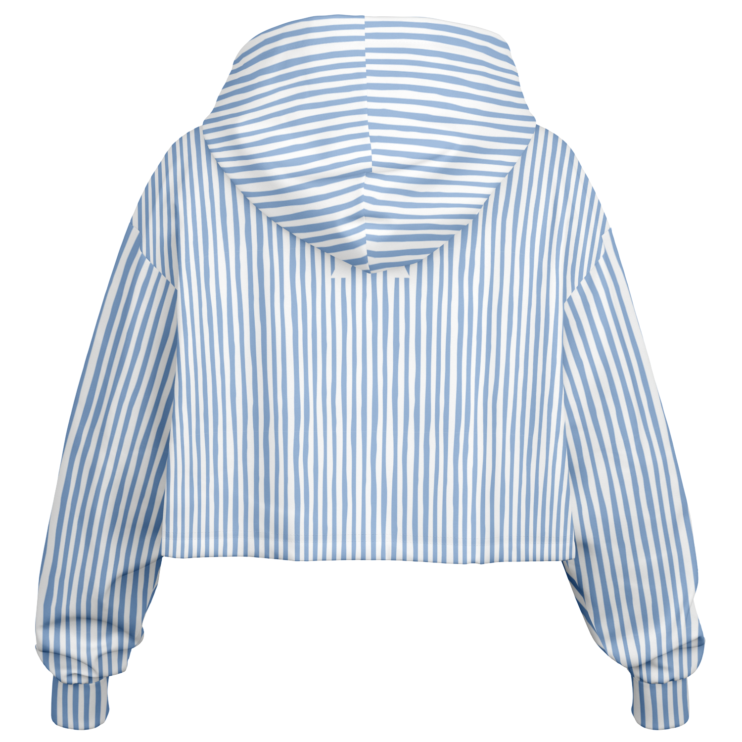WOMEN'S SUMMIT CROPPED HOODIE | vertical blue and white lines pattern