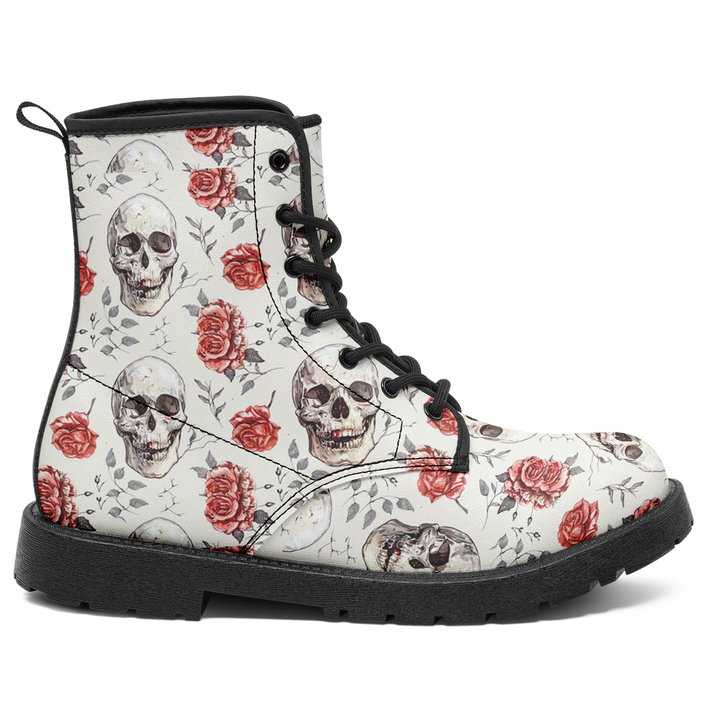 N | city strider boots | skull and roses pattern - Arcadia Apparel
