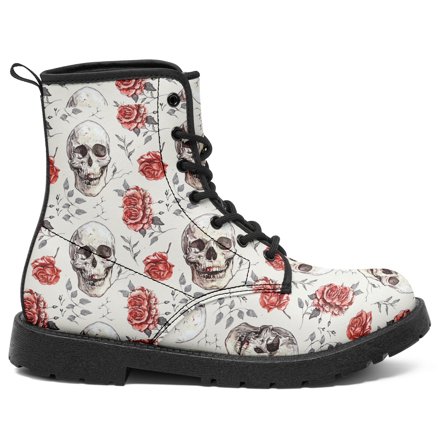 N | city strider boots | skull and roses pattern - Arcadia Apparel