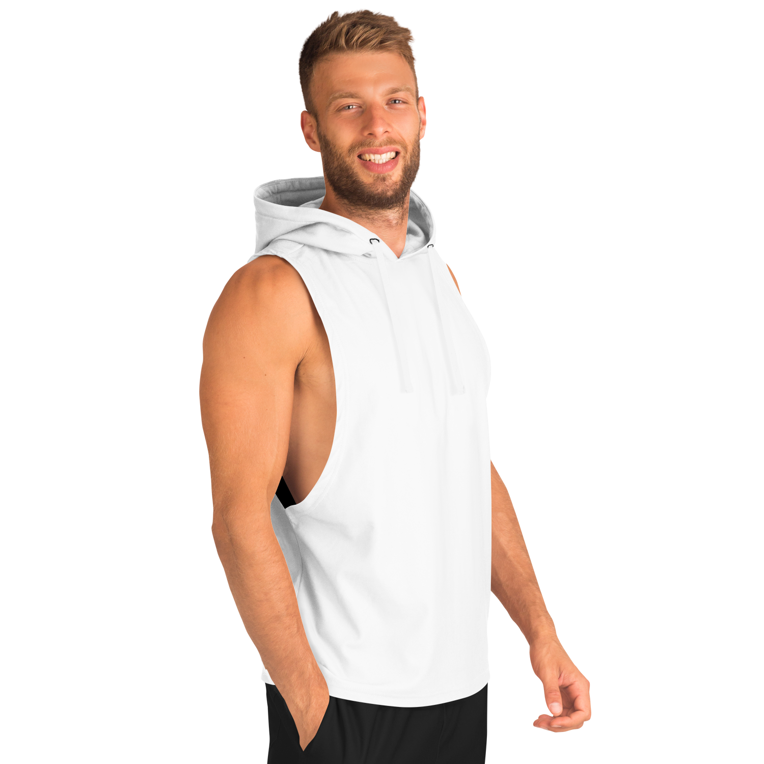 MEN'S SLEEVELESS SUMMIT HOODIE | white