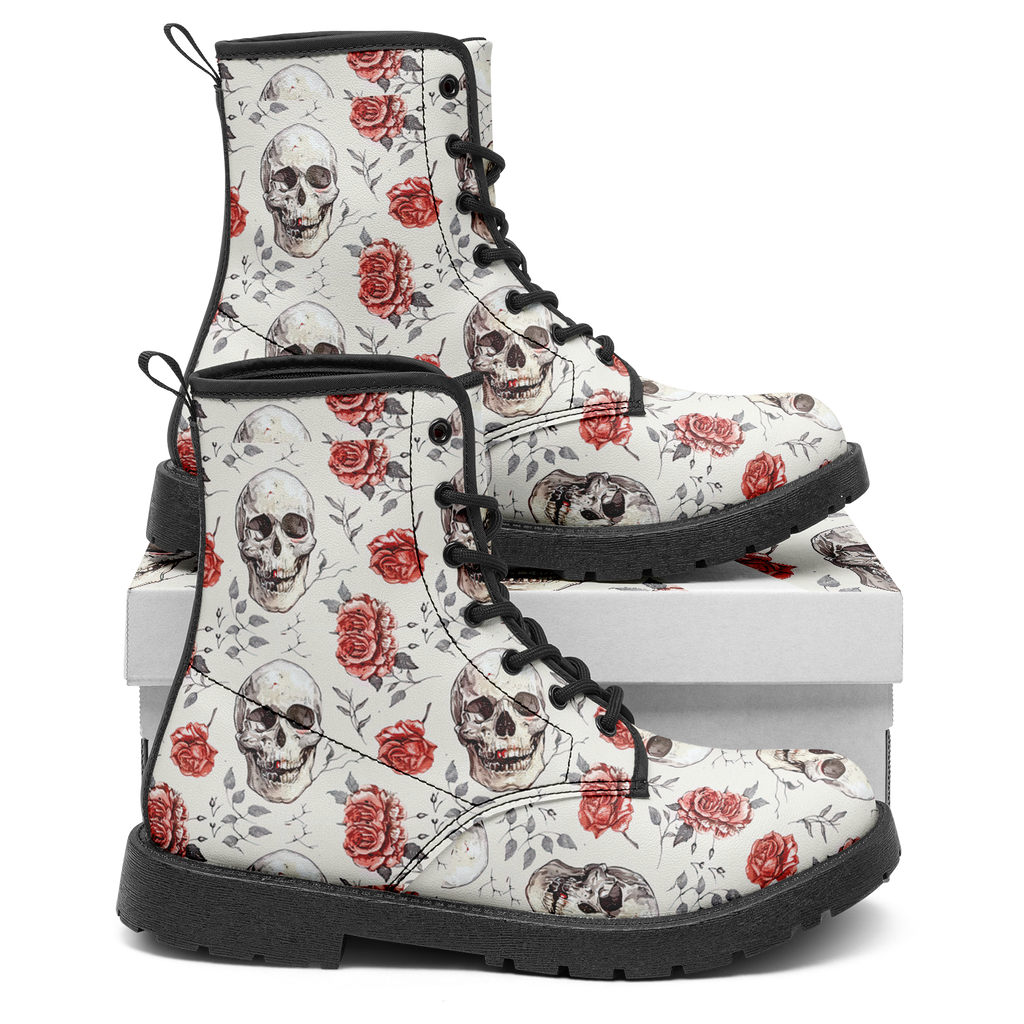 N | city strider boots | skull and roses pattern - Arcadia Apparel