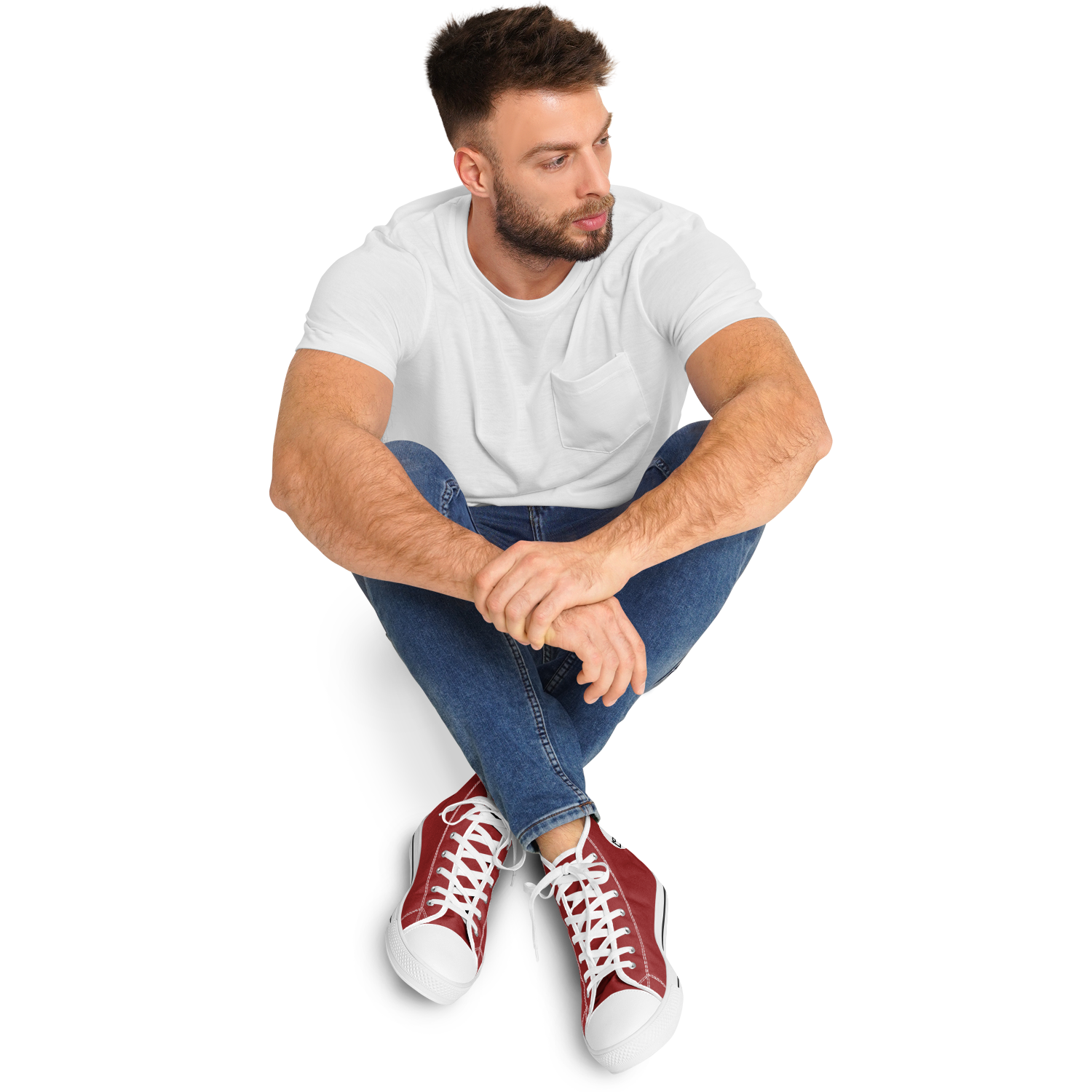 MEN'S PINNACLE HIGH TOP SNEAKERS | maroon