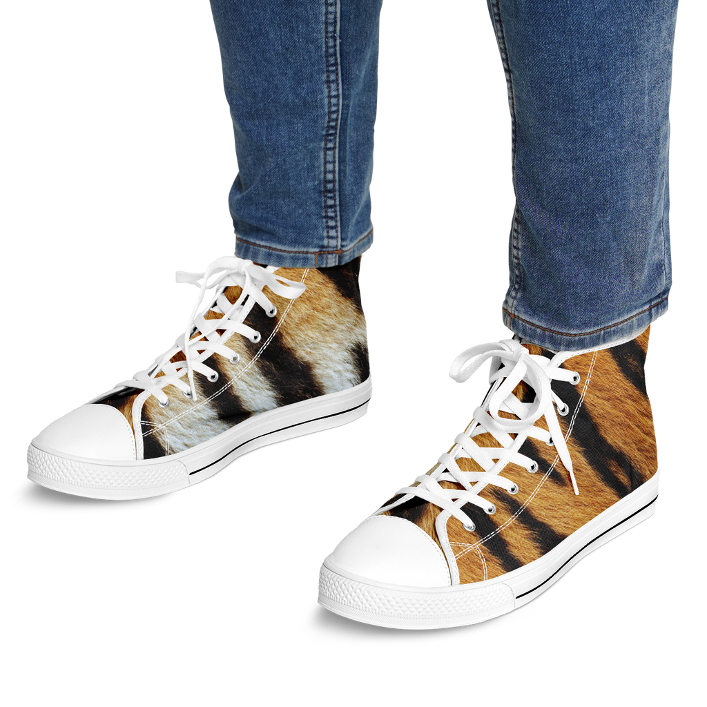SNE4K | high top | tiger stripes | white details