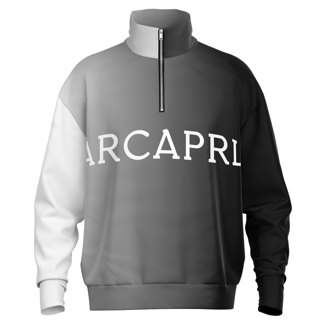 MEN'S HEAVYWEIGHT OVERSIZED QUARTER-ZIP SWEATSHIRT | black to white fade