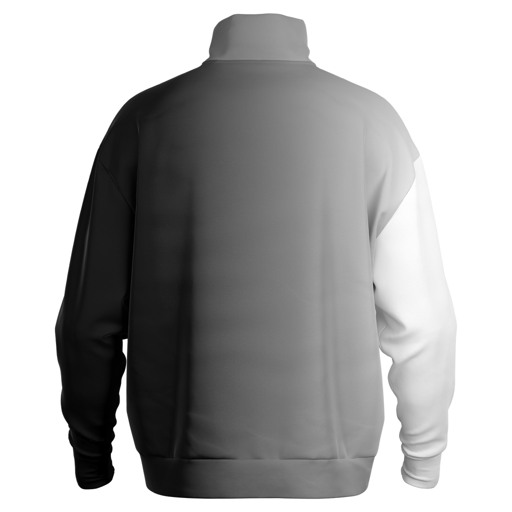 MEN'S HEAVYWEIGHT OVERSIZED QUARTER-ZIP SWEATSHIRT | black to white fade