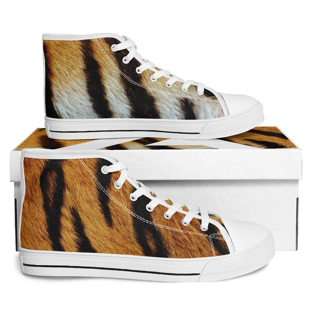 SNE4K | high top | tiger stripes | white details
