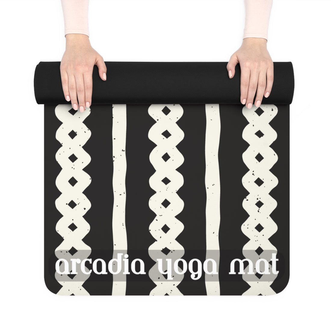 Crossed Squares Pattern Rubber Yoga Mat - Arcadia Apparel