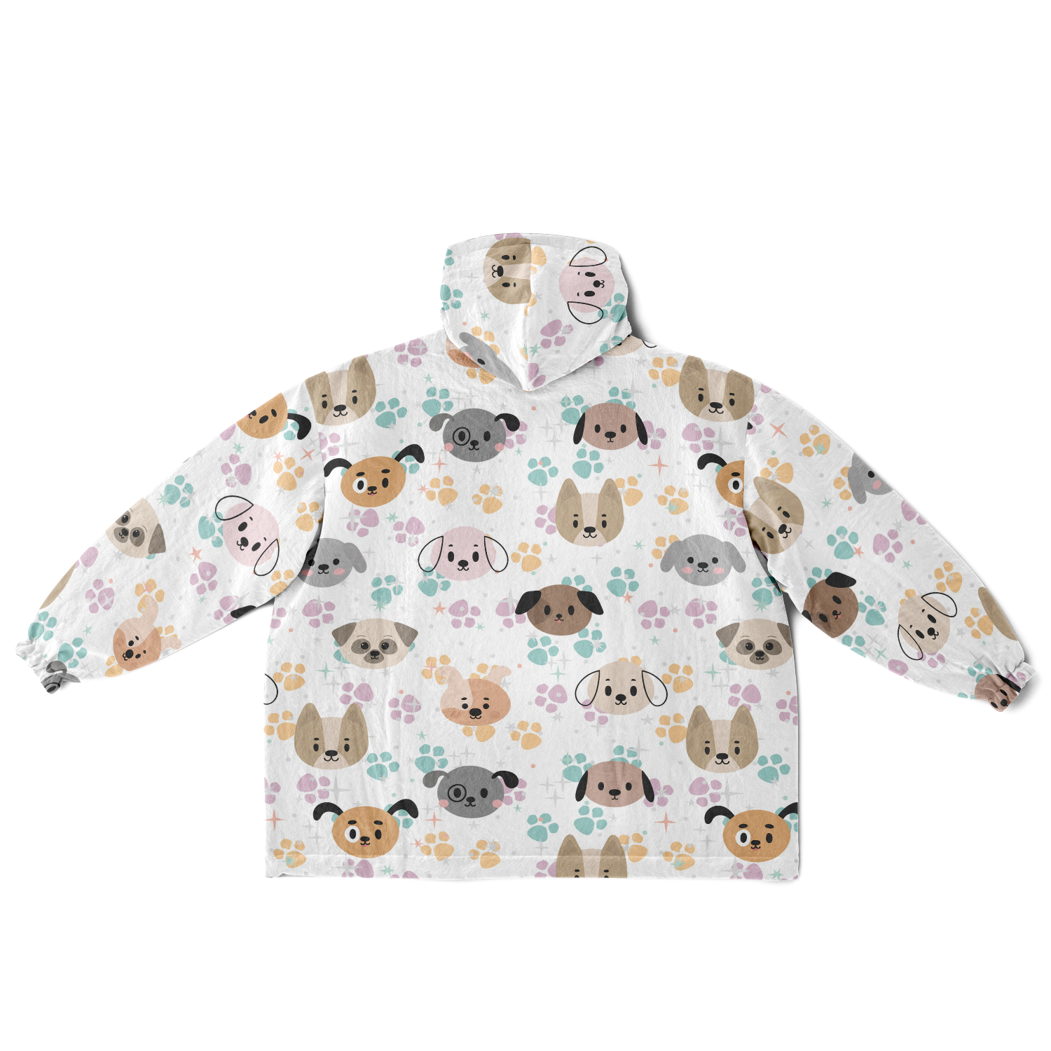 Puppy Love Pattern Reversible Rest-Day Hoodie - Arcadia Apparel