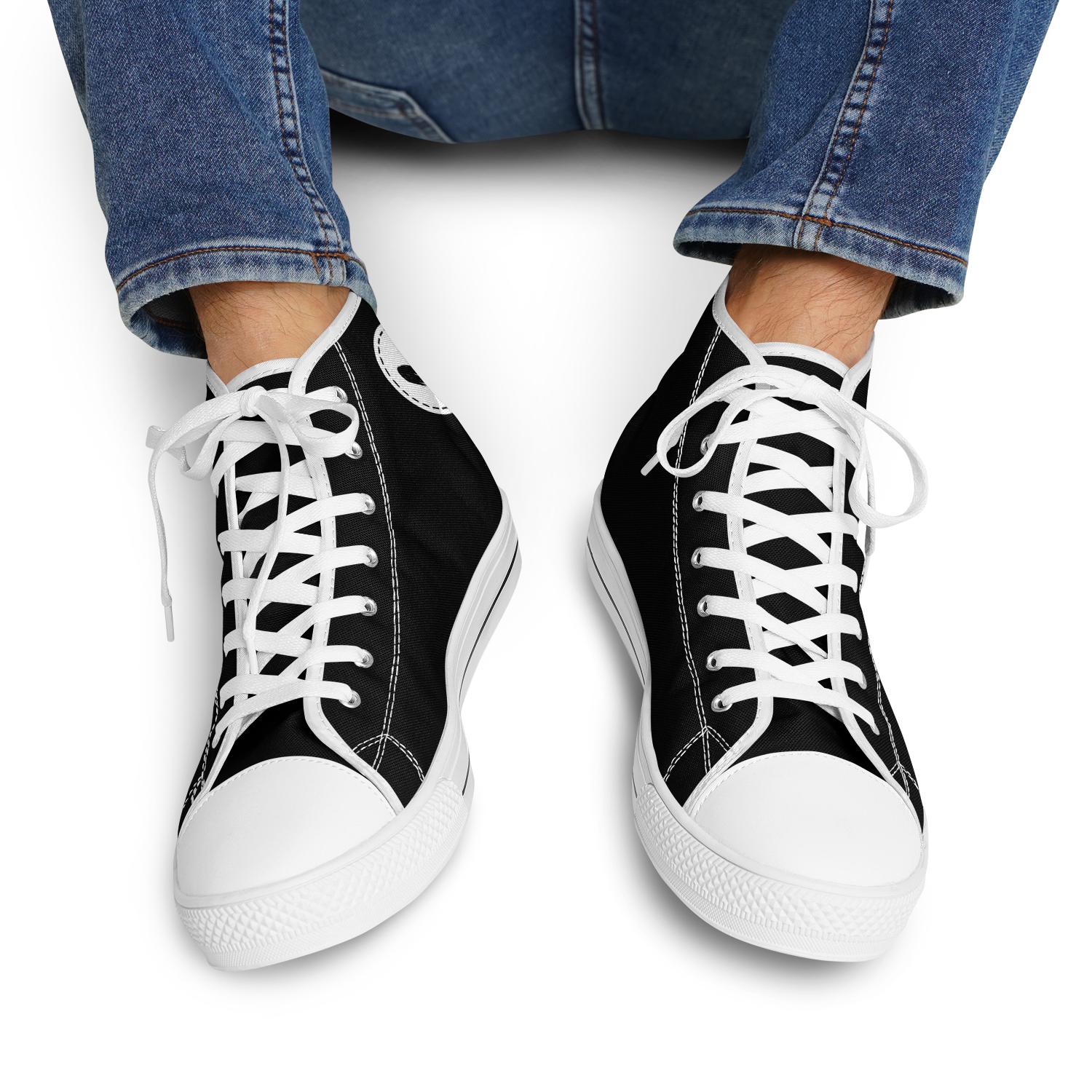 N | SNEAK | high top | black heart and stitches - Arcadia Apparel