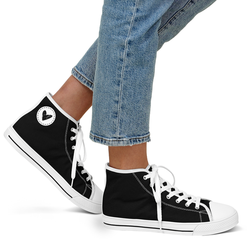 N | SNEAK | high top | black heart and stitches - Arcadia Apparel