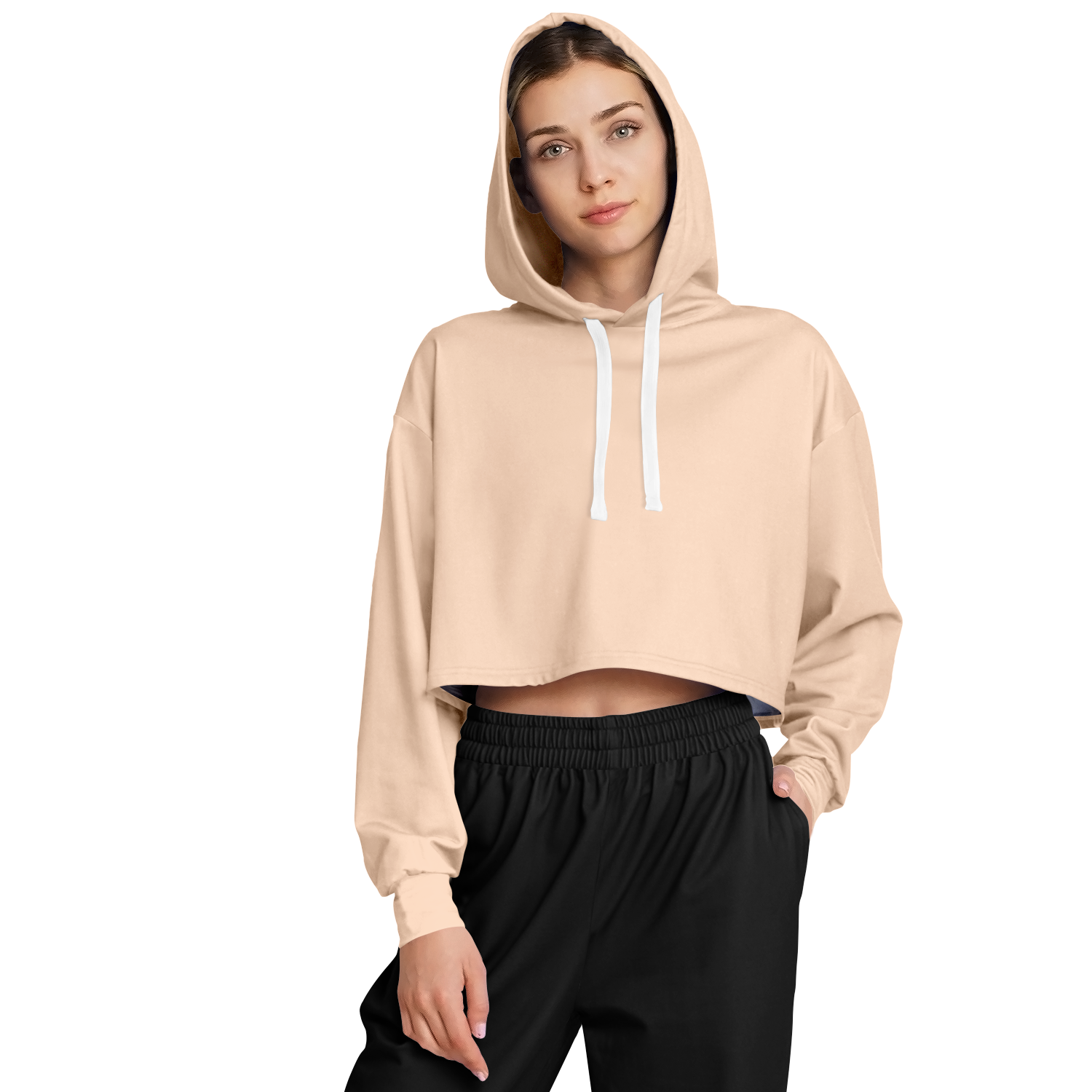 WOMEN'S SUMMIT CROPPED HOODIE | nude