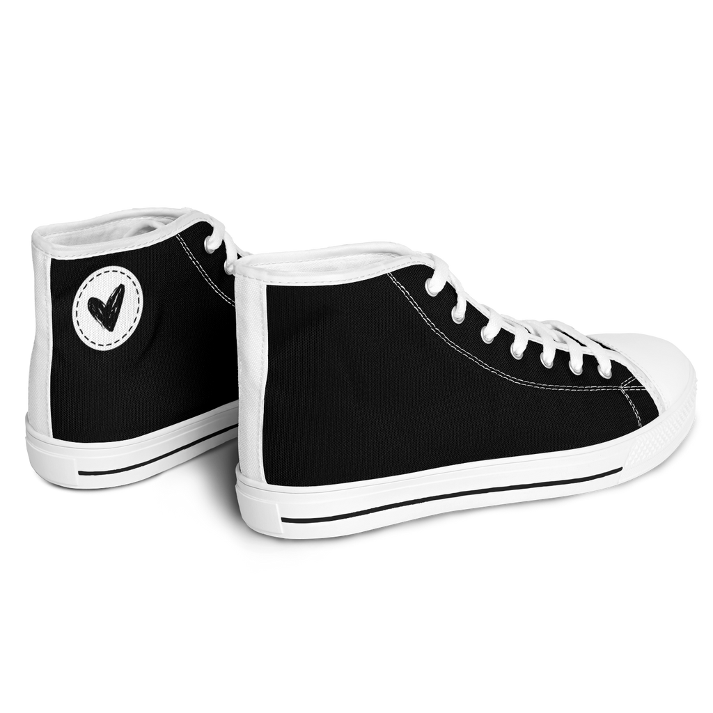 N | SNEAK | high top | black heart and stitches - Arcadia Apparel