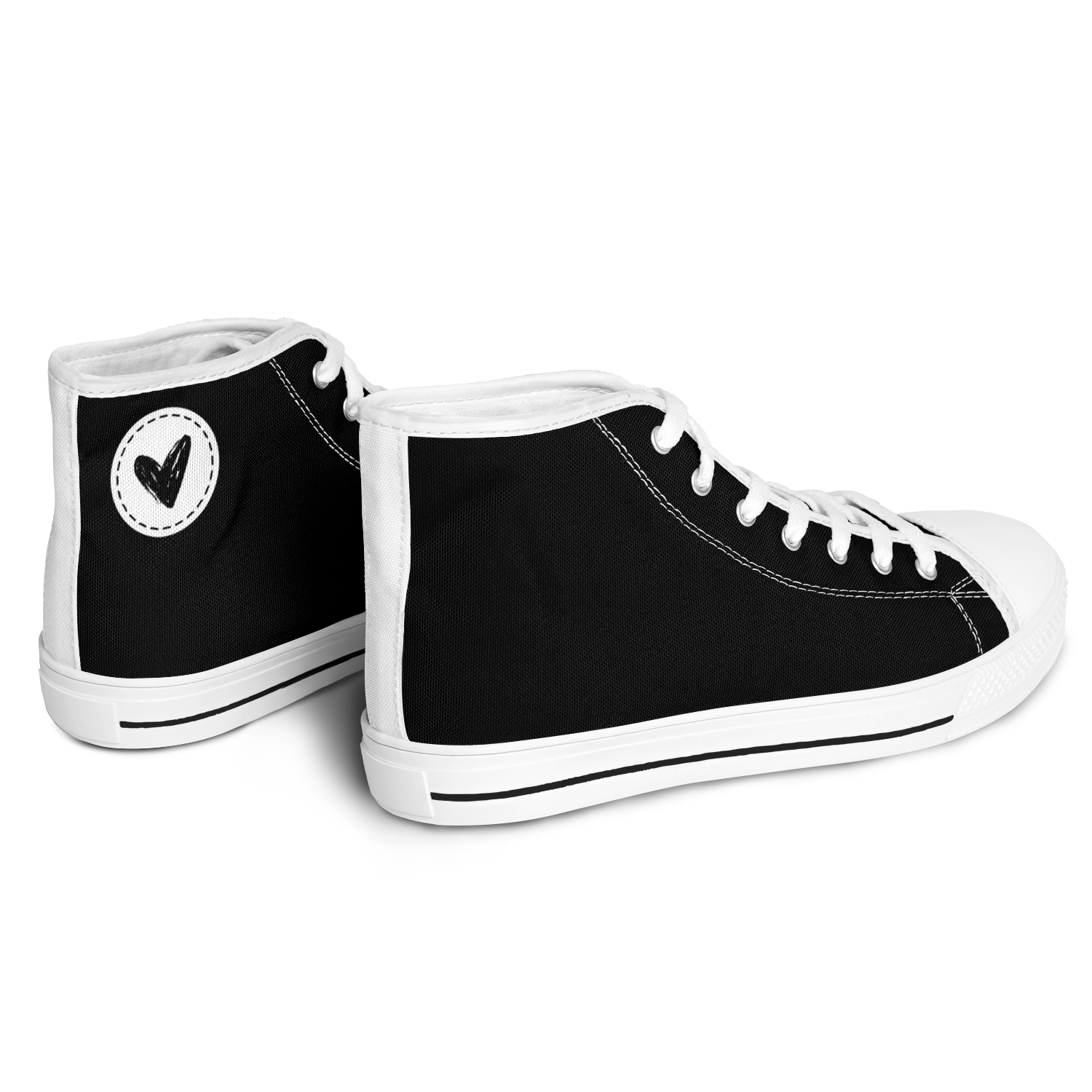 N | SNEAK | high top | black heart and stitches - Arcadia Apparel