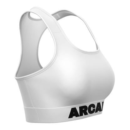 White Longline Sports Bra - Arcadia Apparel