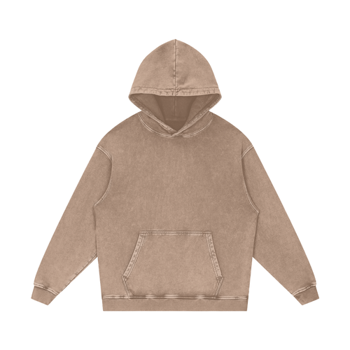 M | SNOW WASHED LOOSE COTTON HOODIE | no logo - Arcadia Apparel