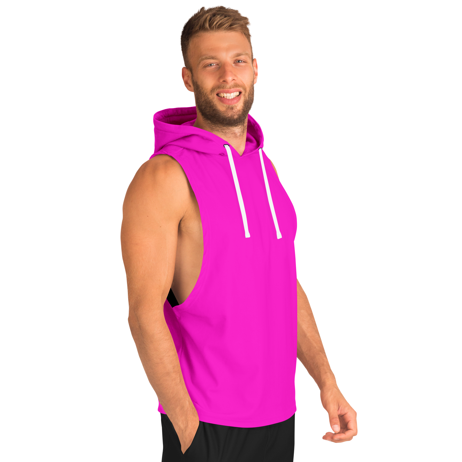 MEN'S SUMMIT SLEEVELESS HOODIE | cherry popsicle