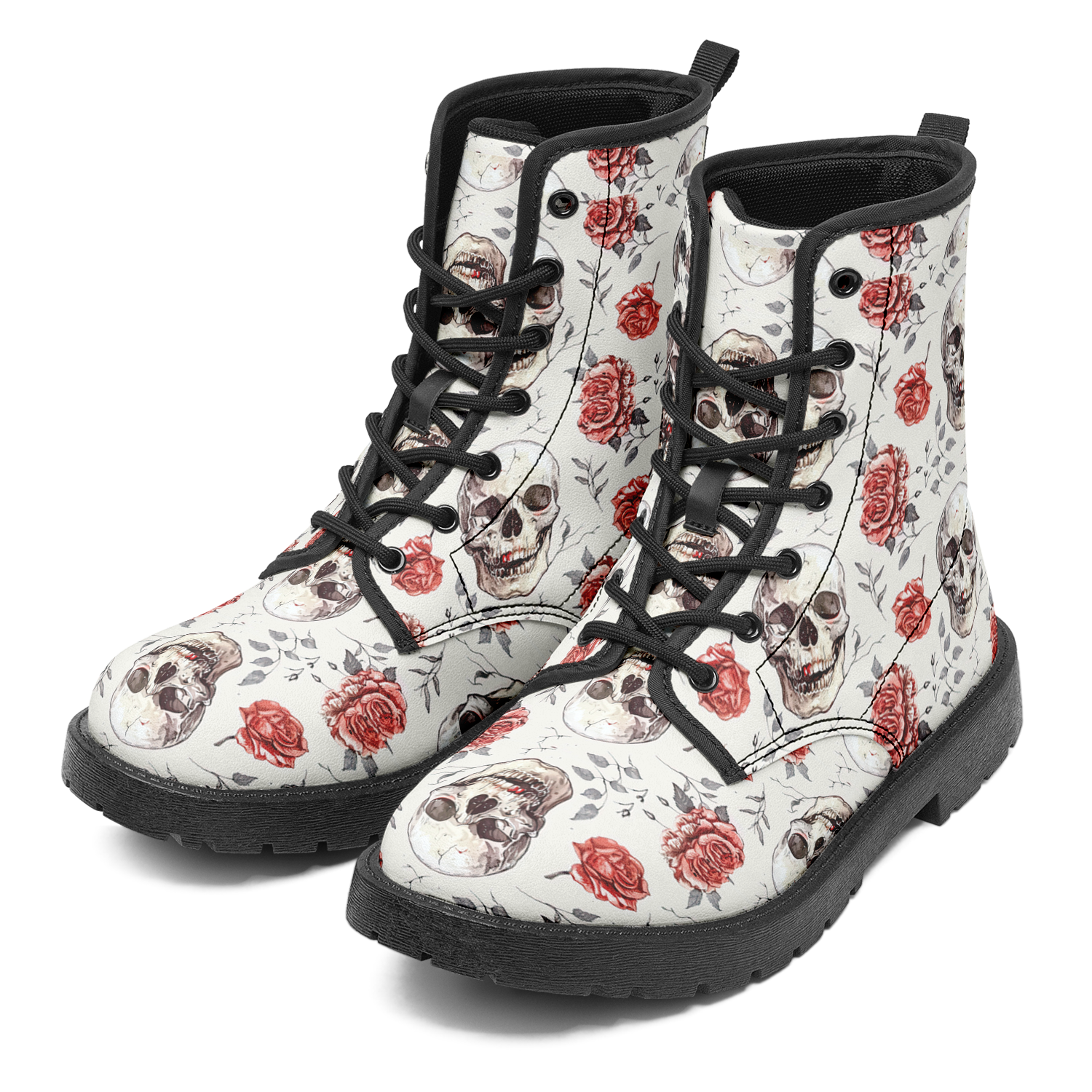 N | city strider boots | skull and roses pattern - Arcadia Apparel