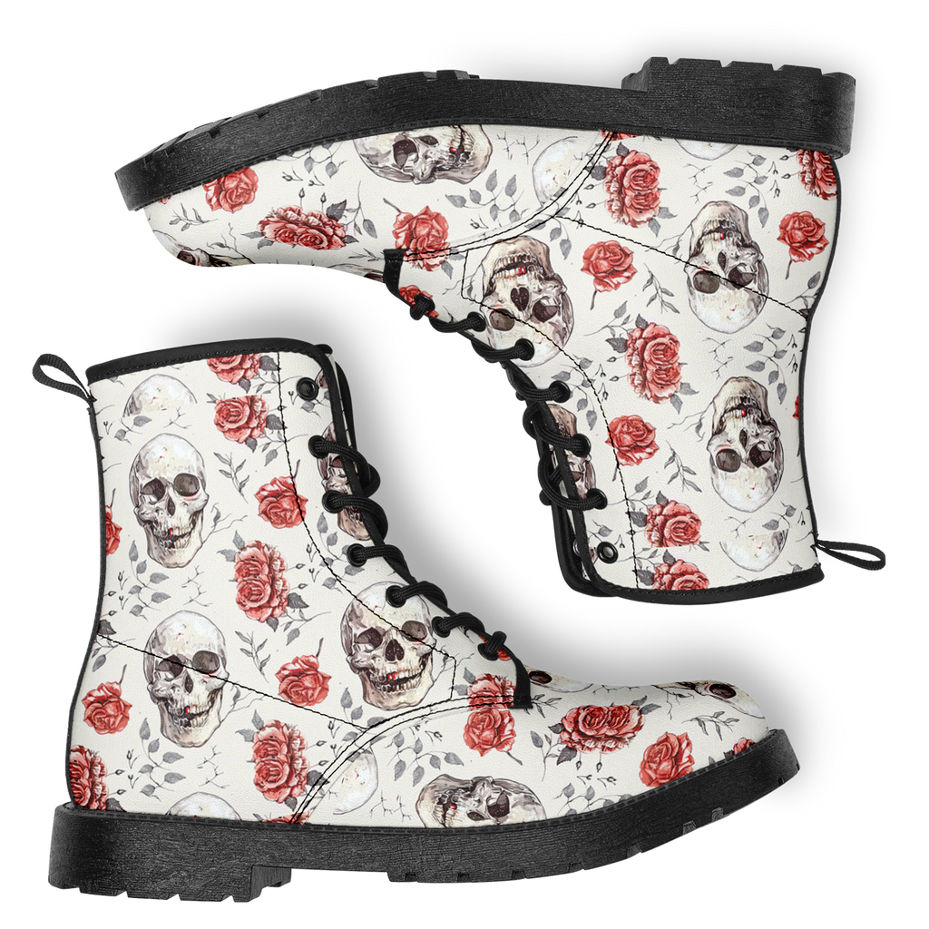 N | city strider boots | skull and roses pattern - Arcadia Apparel