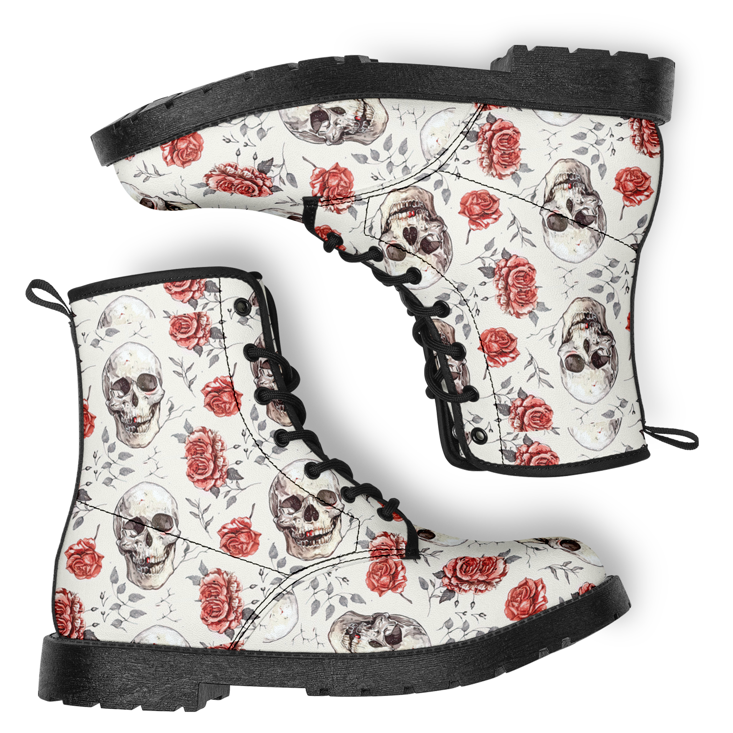 N | city strider boots | skull and roses pattern - Arcadia Apparel
