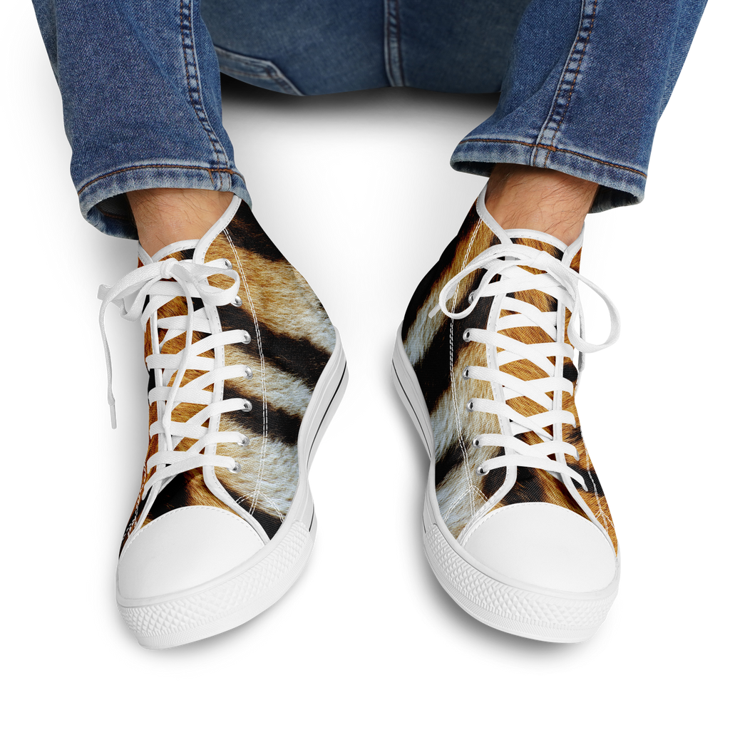 SNE4K | high top | tiger stripes | white details