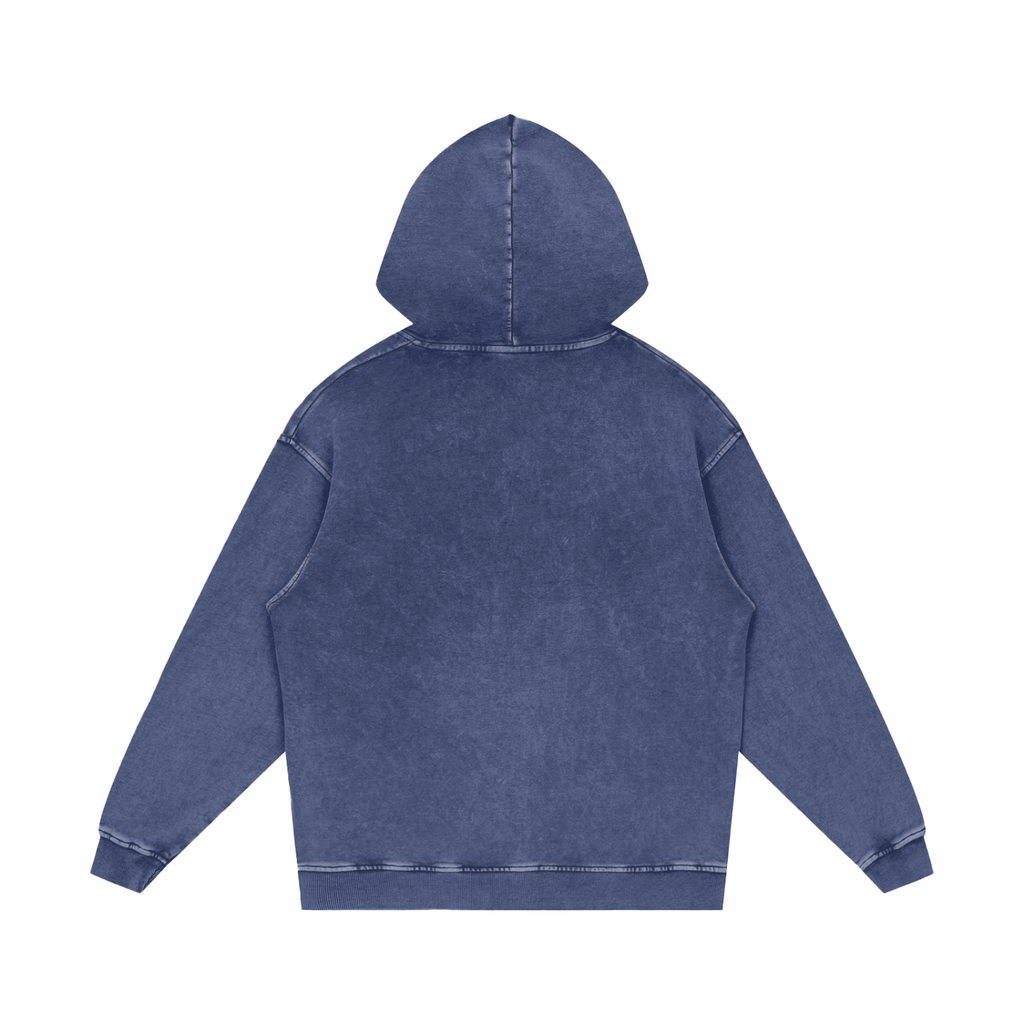 M | SNOW WASHED LOOSE COTTON HOODIE | no logo - Arcadia Apparel