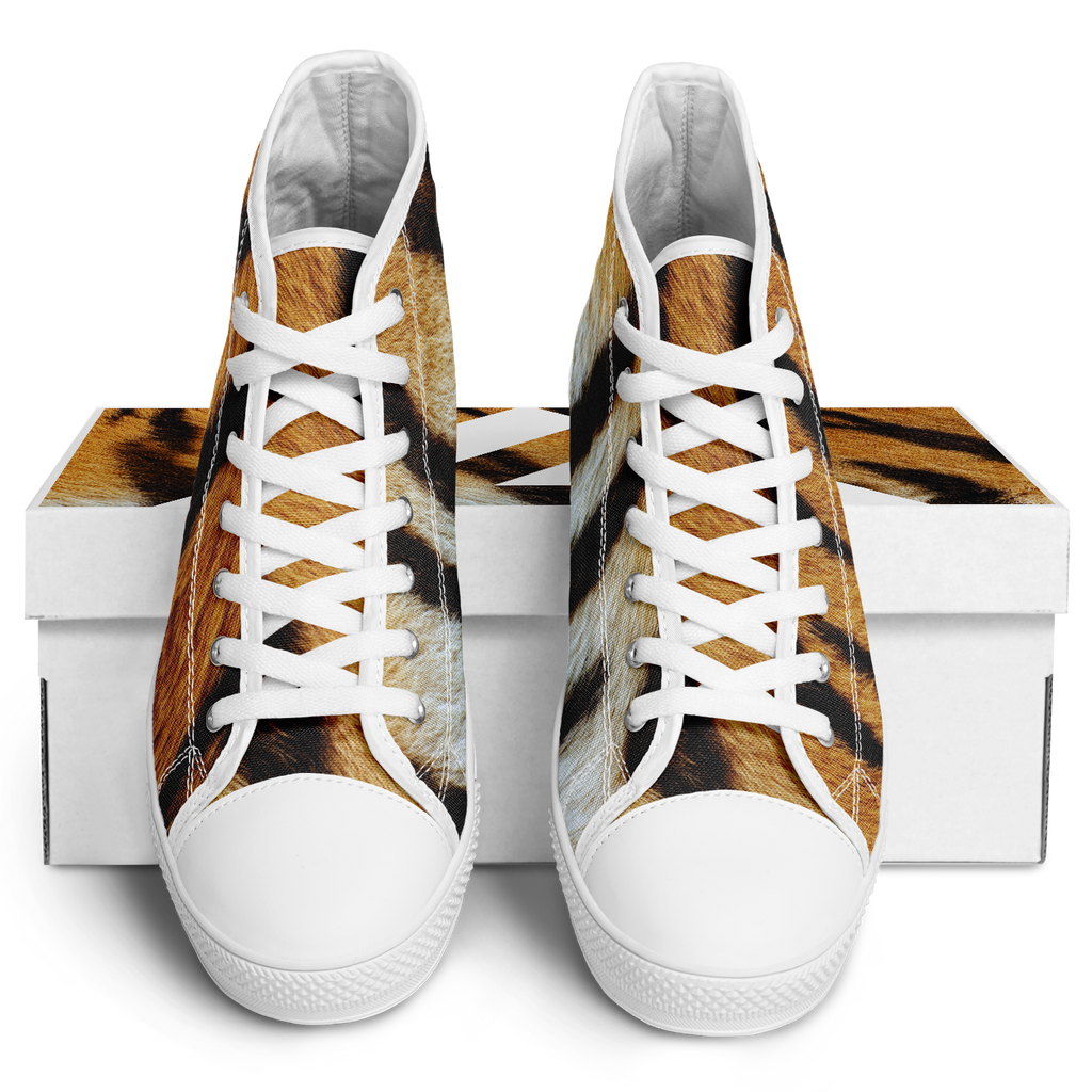 SNE4K | high top | tiger stripes | white details