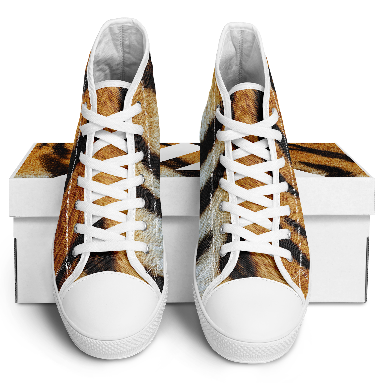 SNE4K | high top | tiger stripes | white details