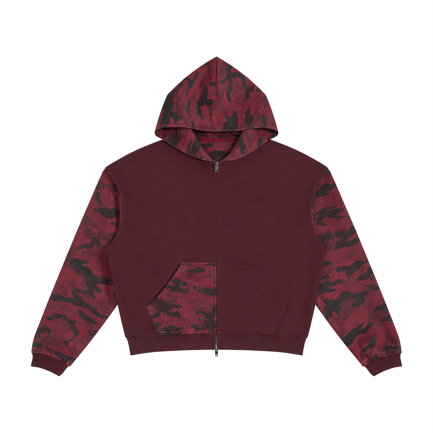 all,arcaprl,ut0219,one,size,upper,body,color,colour,block,colorblock,colourblock,camo,fullzip,full,zip,boxy,hoodie
