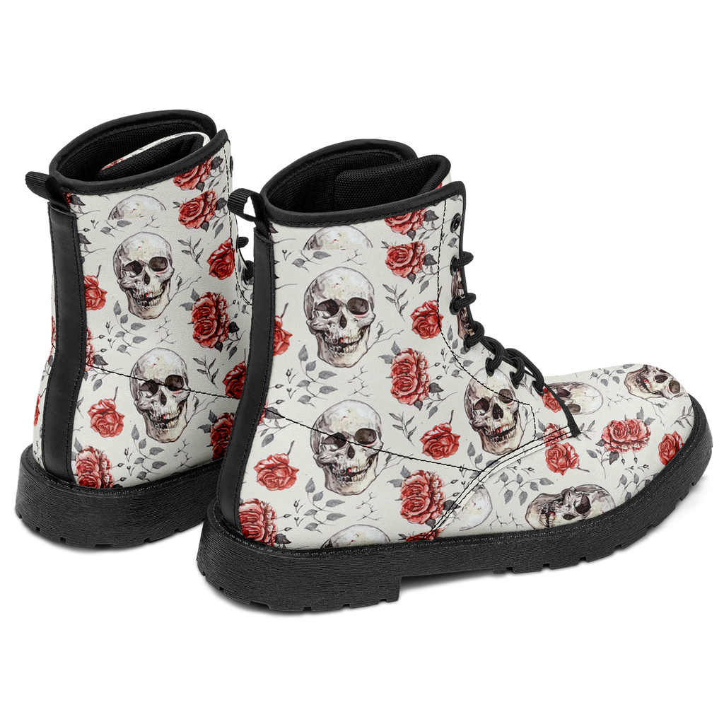 N | city strider boots | skull and roses pattern - Arcadia Apparel