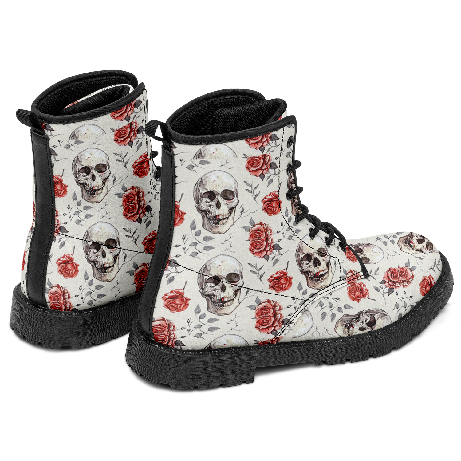 N | city strider boots | skull and roses pattern - Arcadia Apparel